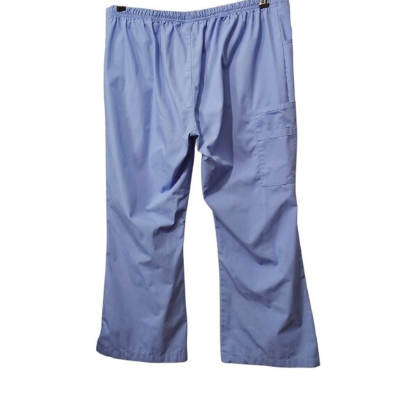 Wonderwink Origins Flare Leg Cargo Blue Scrub Pant - Picture 5 of 7
